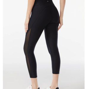 Sofia Active by Sofia Vergara Mesh Insert Crop Legging Black XXXL 22